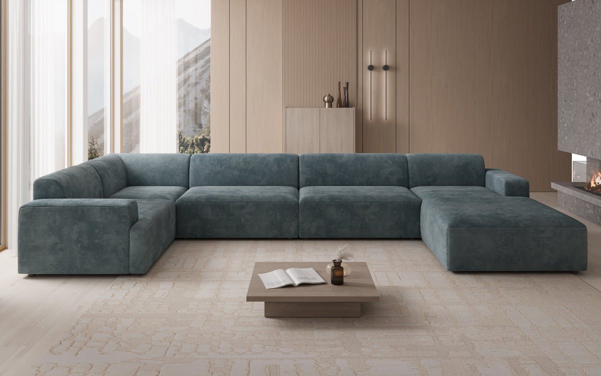 Designer Sofa Monza U XXL in Corduroy