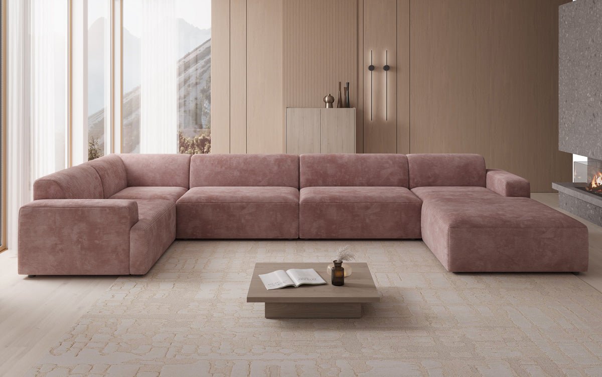 Designer Sofa Monza U XXL in Corduroy