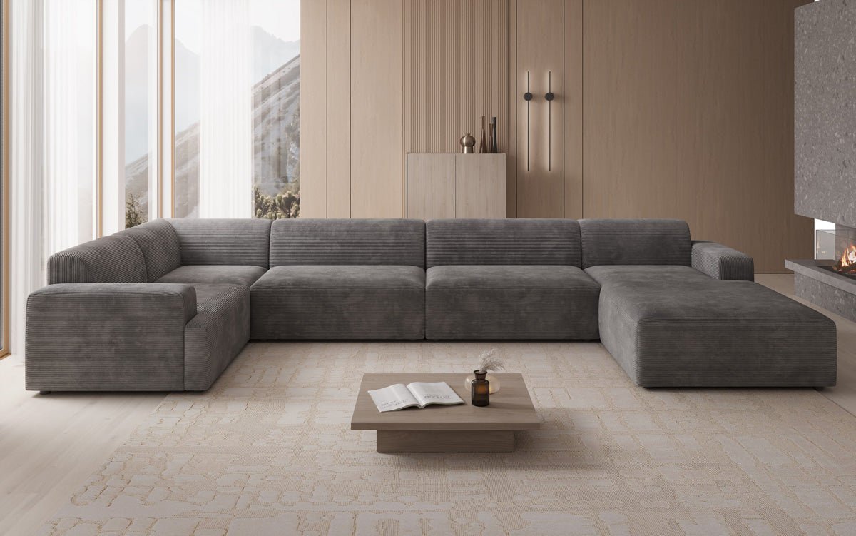 Designer Sofa Monza U XXL in Corduroy