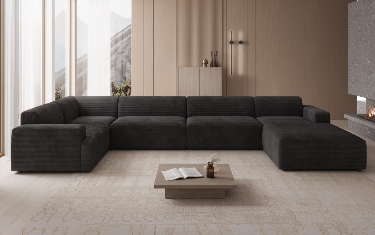 Designer Sofa Monza U XXL in Corduroy