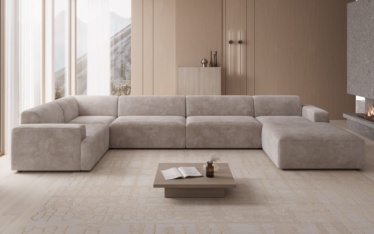 Designer Sofa Monza U XXL in Corduroy