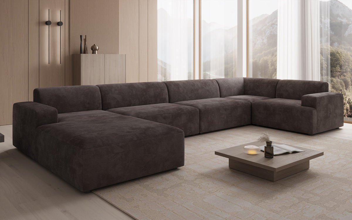 Designer Sofa Monza U XXL in Corduroy
