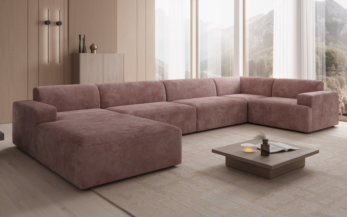 Designer Sofa Monza U XXL in Corduroy