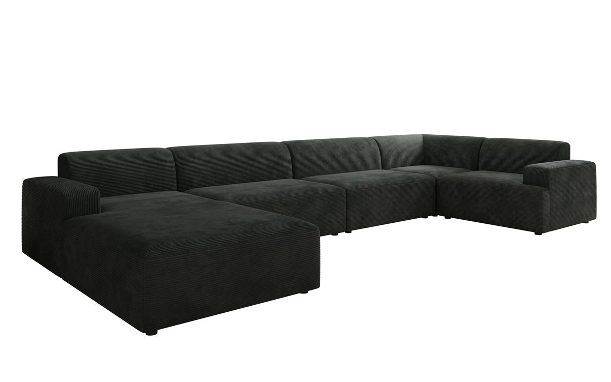 Designer Sofa Monza U XXL in Corduroy