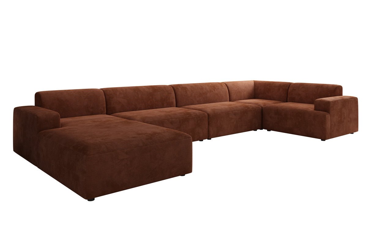 Designer Sofa Monza U XXL in Corduroy