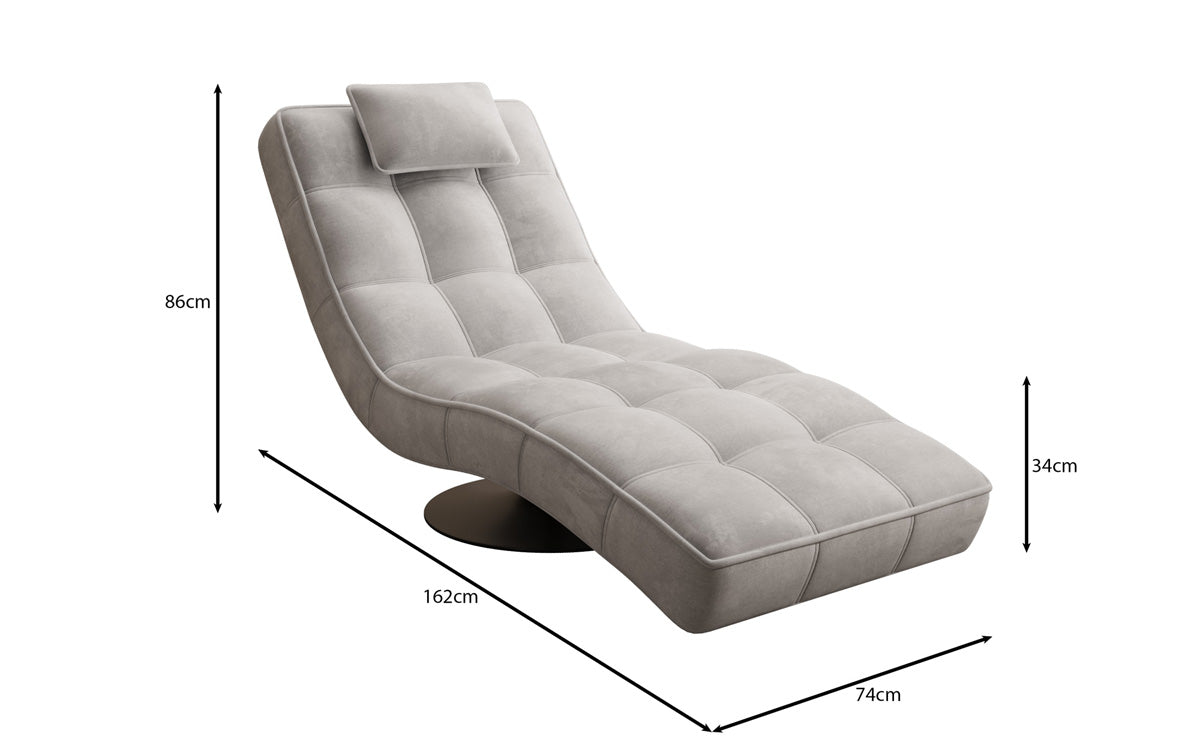 Designer Relax Lounger Livara Velvet with Swivel Function