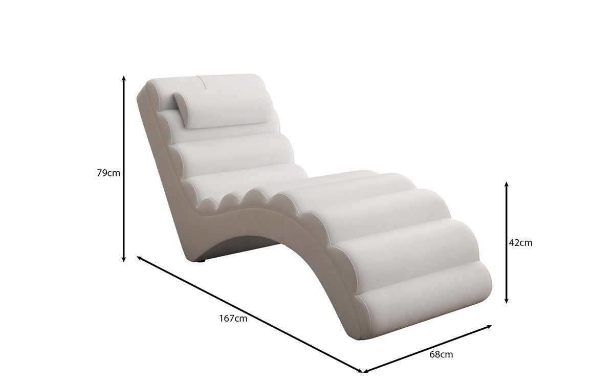 Designer Relax Lounger Malina in Genuine Leather