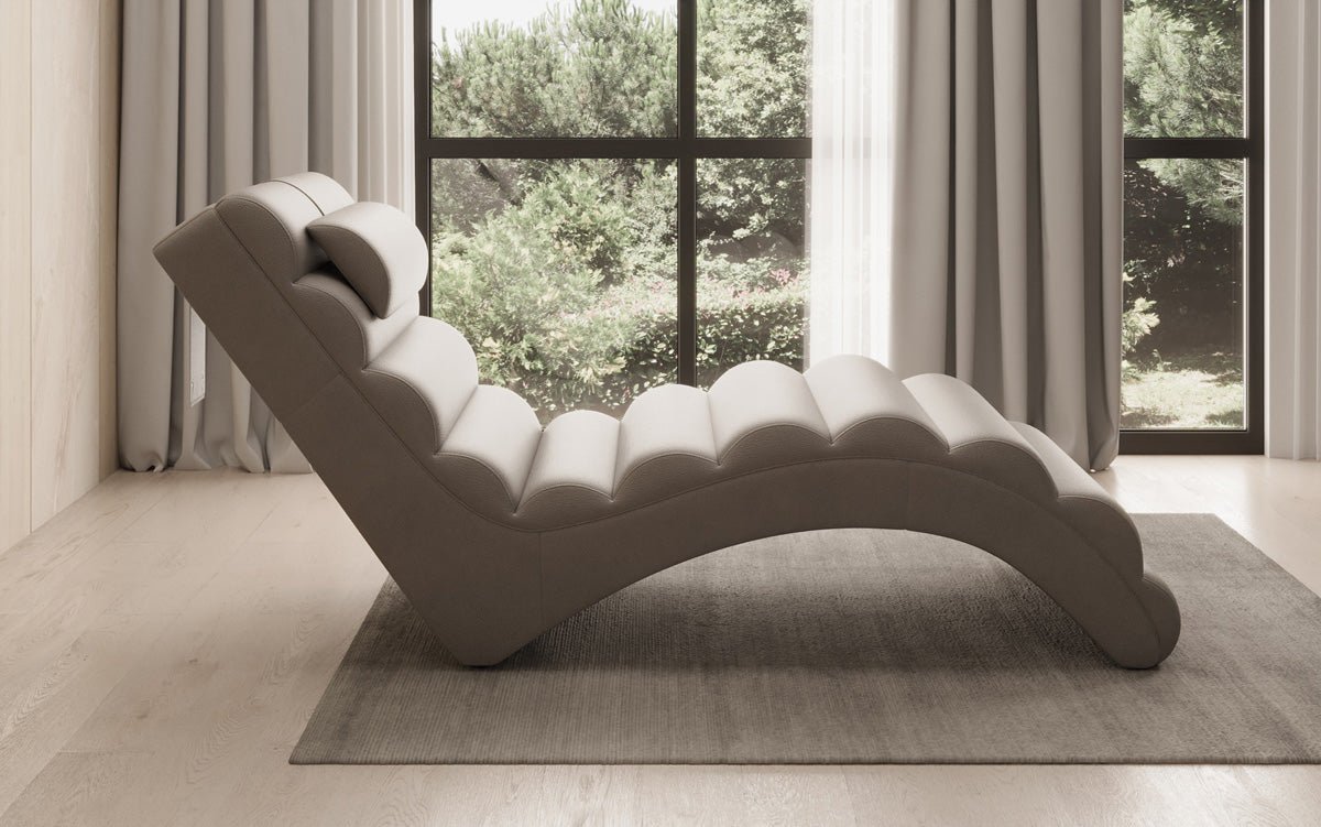 Designer Relax Lounger Malina in Genuine Leather