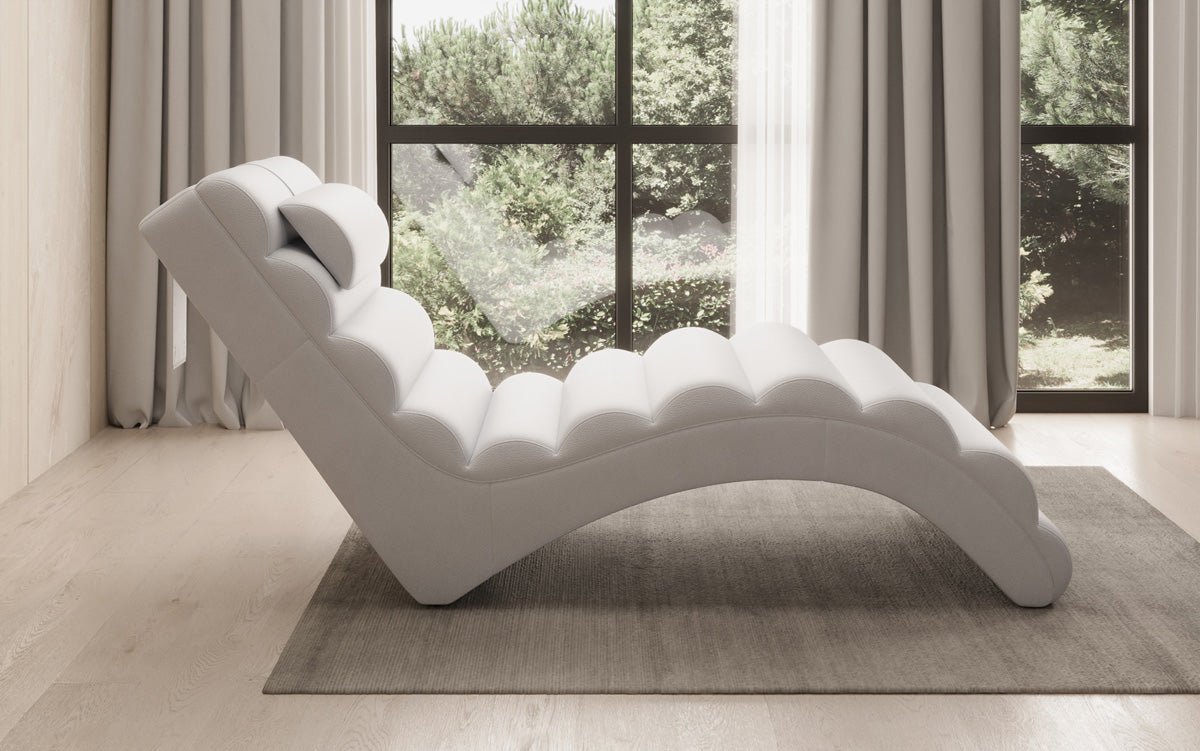 Designer Relax Lounger Malina in Genuine Leather