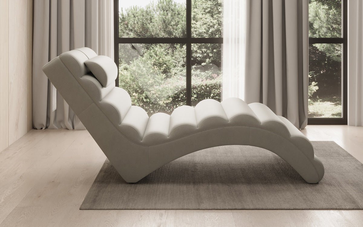 Designer Relax Lounger Malina in Genuine Leather