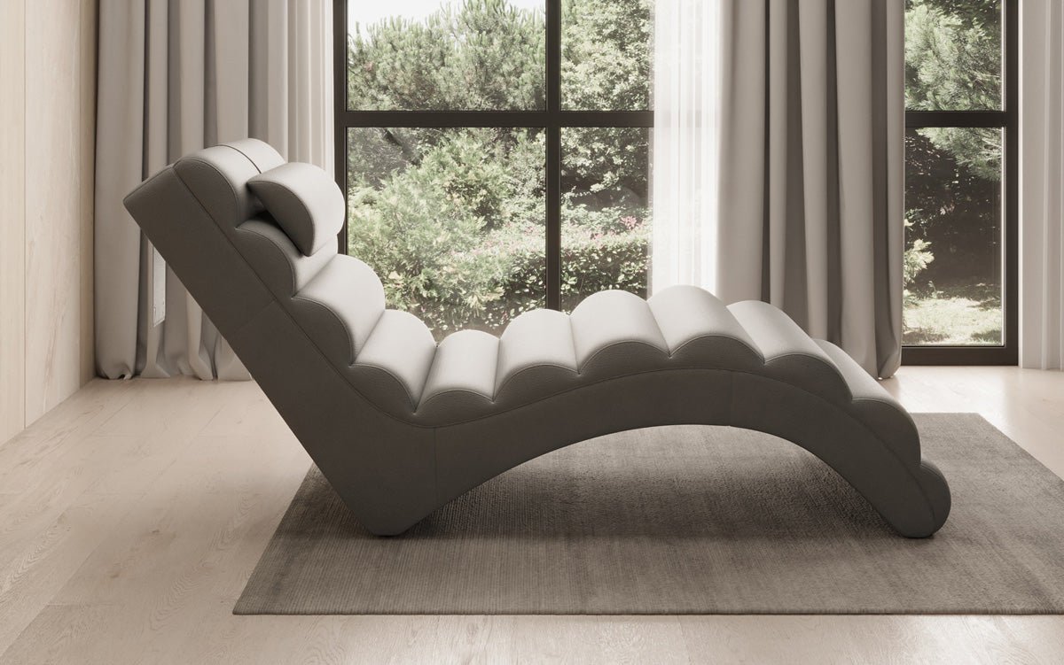 Designer Relax Lounger Malina in Genuine Leather