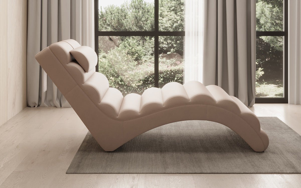 Designer Relax Lounger Malina in Genuine Leather