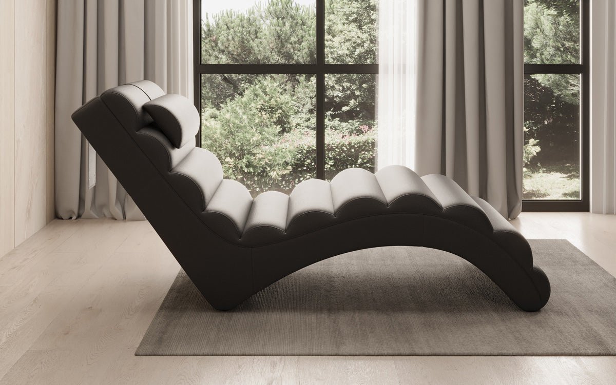 Designer Relax Lounger Malina in Genuine Leather
