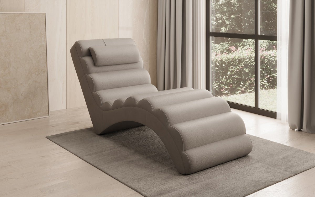 Designer Relax Lounger Malina in Genuine Leather