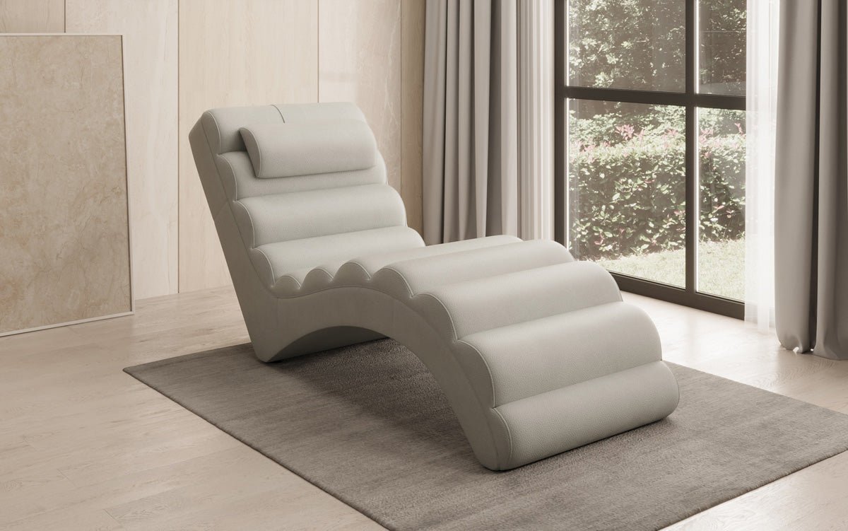 Designer Relax Lounger Malina in Genuine Leather