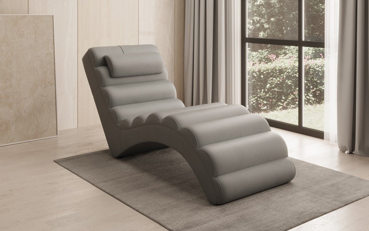 Designer Relax Lounger Malina in Genuine Leather