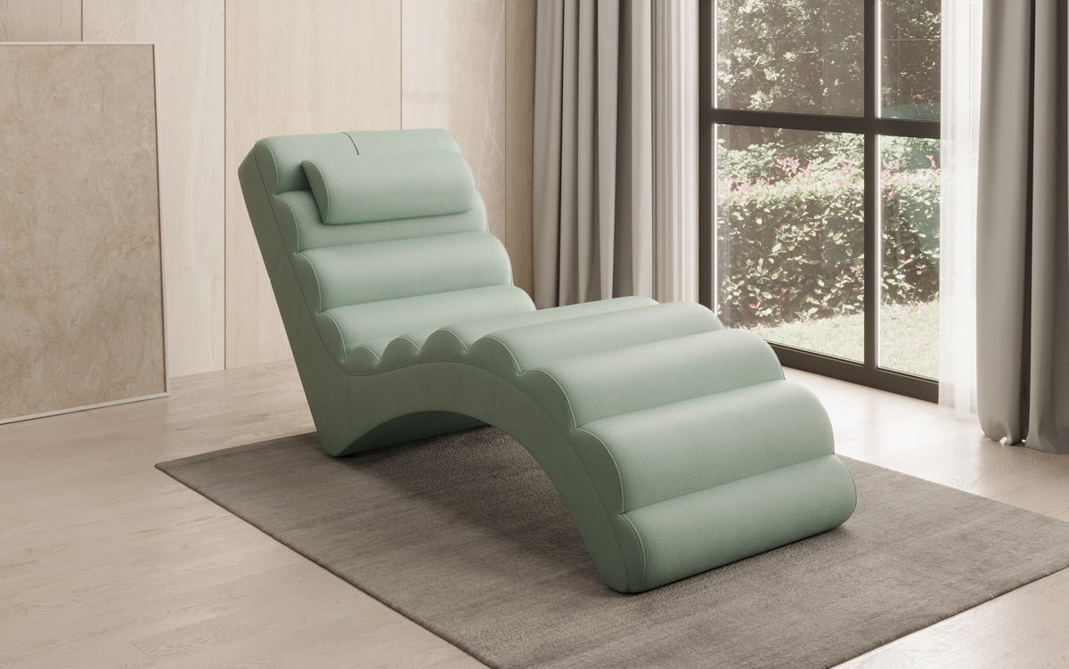 Designer Relax Lounger Malina in Genuine Leather