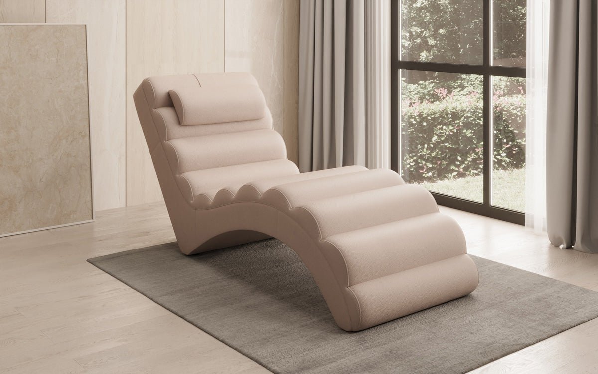 Designer Relax Lounger Malina in Genuine Leather