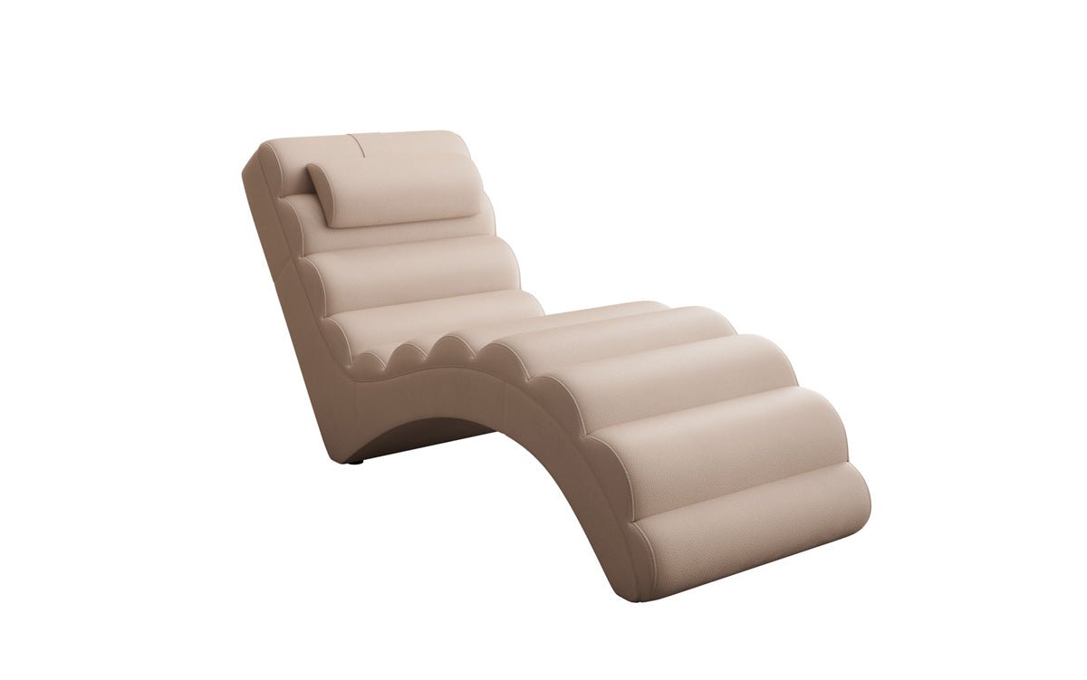 Designer Relax Lounger Malina in Genuine Leather