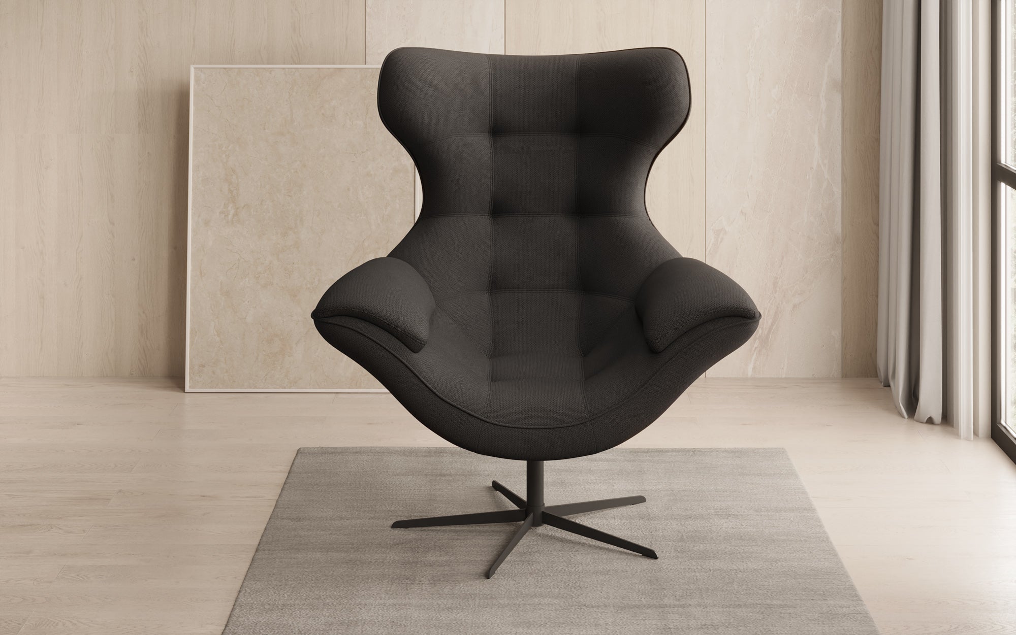 Designer sofa armchair Aurelio in fabric