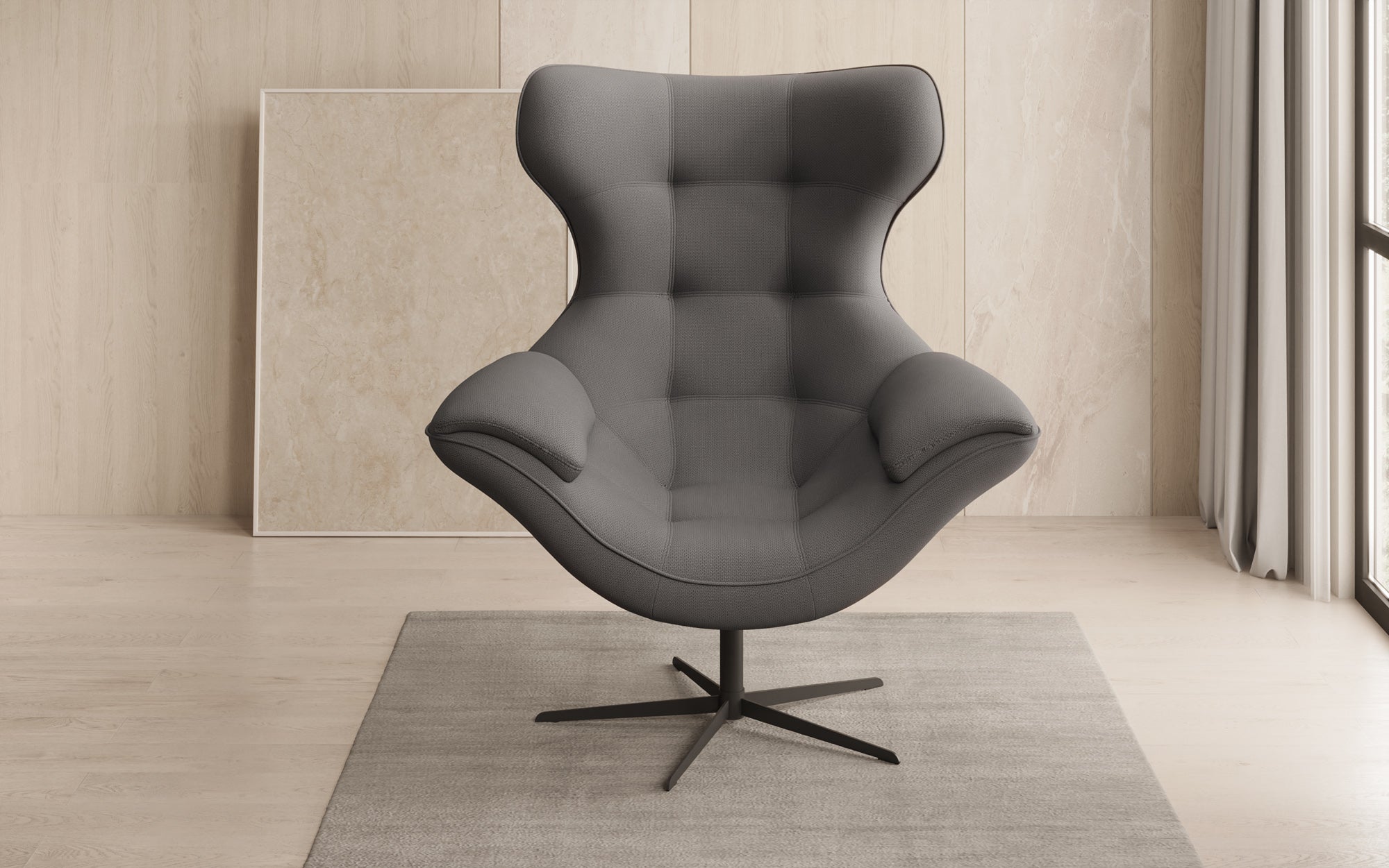 Designer sofa armchair Aurelio in fabric