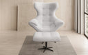 Designer sofa armchair Aurelio incl. side stool in bouclé