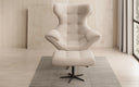 Designer sofa armchair Aurelio incl. side stool in bouclé