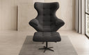 Designer sofa armchair Aurelio incl. side stool in bouclé