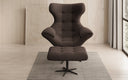 Designer sofa armchair Aurelio incl. side stool in bouclé
