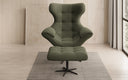 Designer sofa armchair Aurelio incl. side stool in bouclé