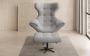 Designer sofa armchair Aurelio incl. side stool in bouclé