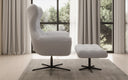 Designer sofa armchair Aurelio incl. side stool in bouclé
