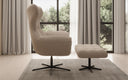 Designer sofa armchair Aurelio incl. side stool in bouclé