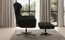 Designer sofa armchair Aurelio incl. side stool in bouclé