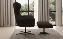 Designer sofa armchair Aurelio incl. side stool in bouclé