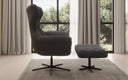 Designer sofa armchair Aurelio incl. side stool in bouclé