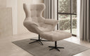 Designer sofa armchair Aurelio incl. side stool in bouclé
