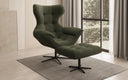 Designer sofa armchair Aurelio incl. side stool in bouclé