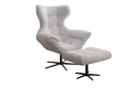 Designer sofa armchair Aurelio incl. side stool in bouclé