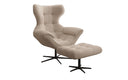 Designer sofa armchair Aurelio incl. side stool in bouclé