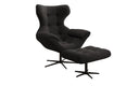 Designer sofa armchair Aurelio incl. side stool in bouclé