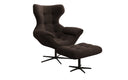 Designer sofa armchair Aurelio incl. side stool in bouclé