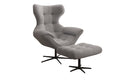 Designer sofa armchair Aurelio incl. side stool in bouclé