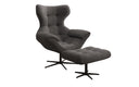 Designer sofa armchair Aurelio incl. side stool in bouclé