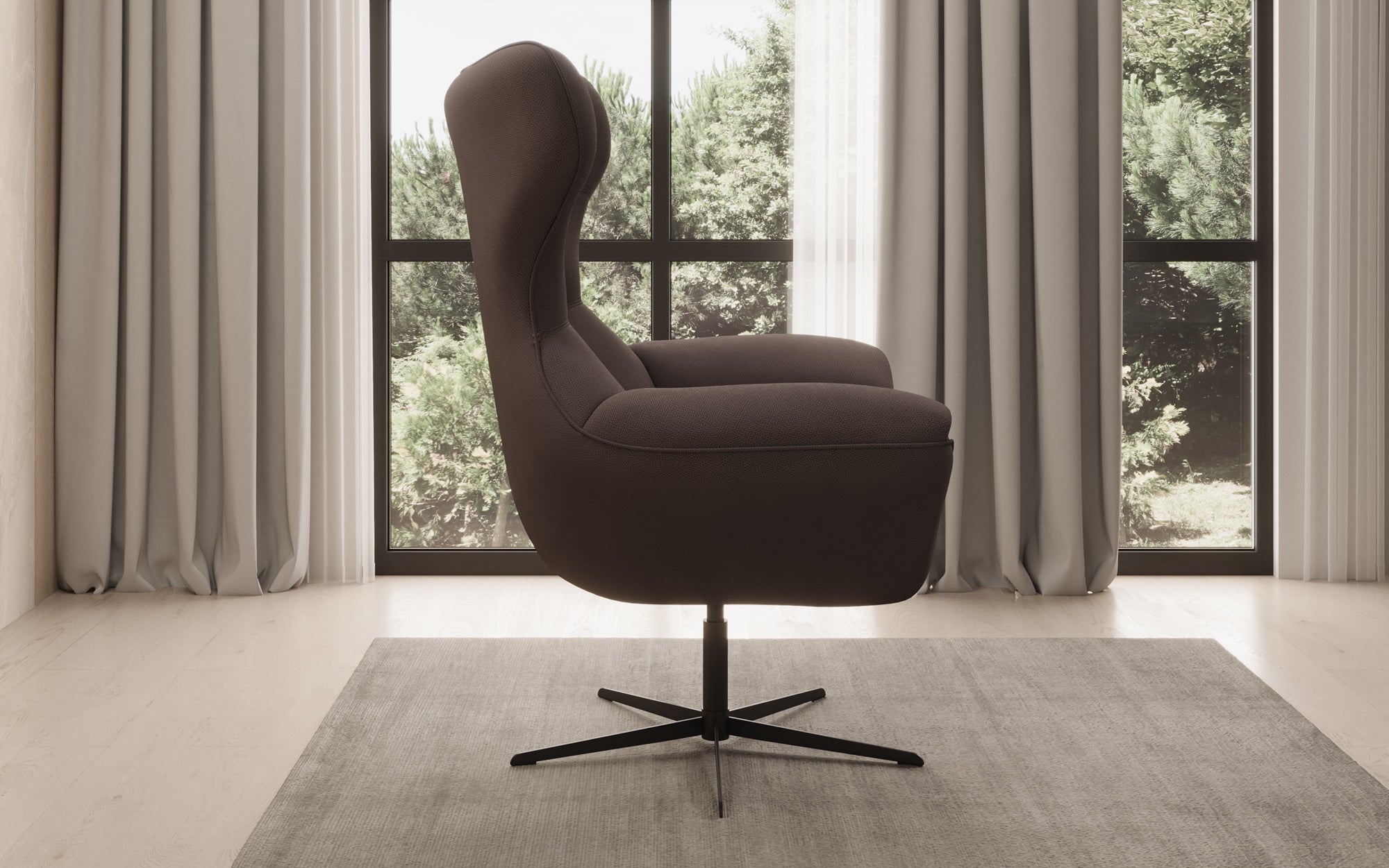 Designer sofa armchair Aurelio in fabric
