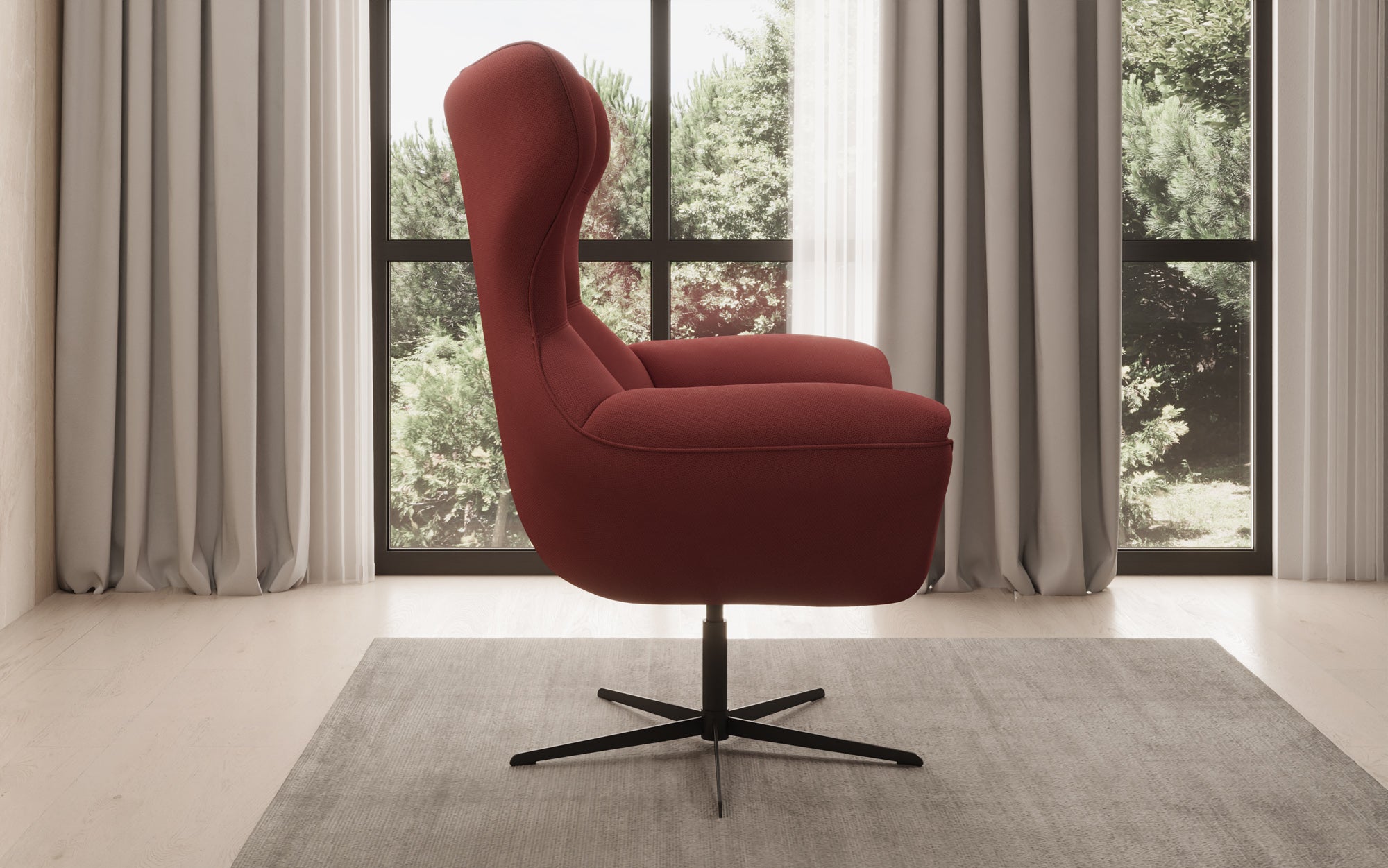 Designer sofa armchair Aurelio in fabric