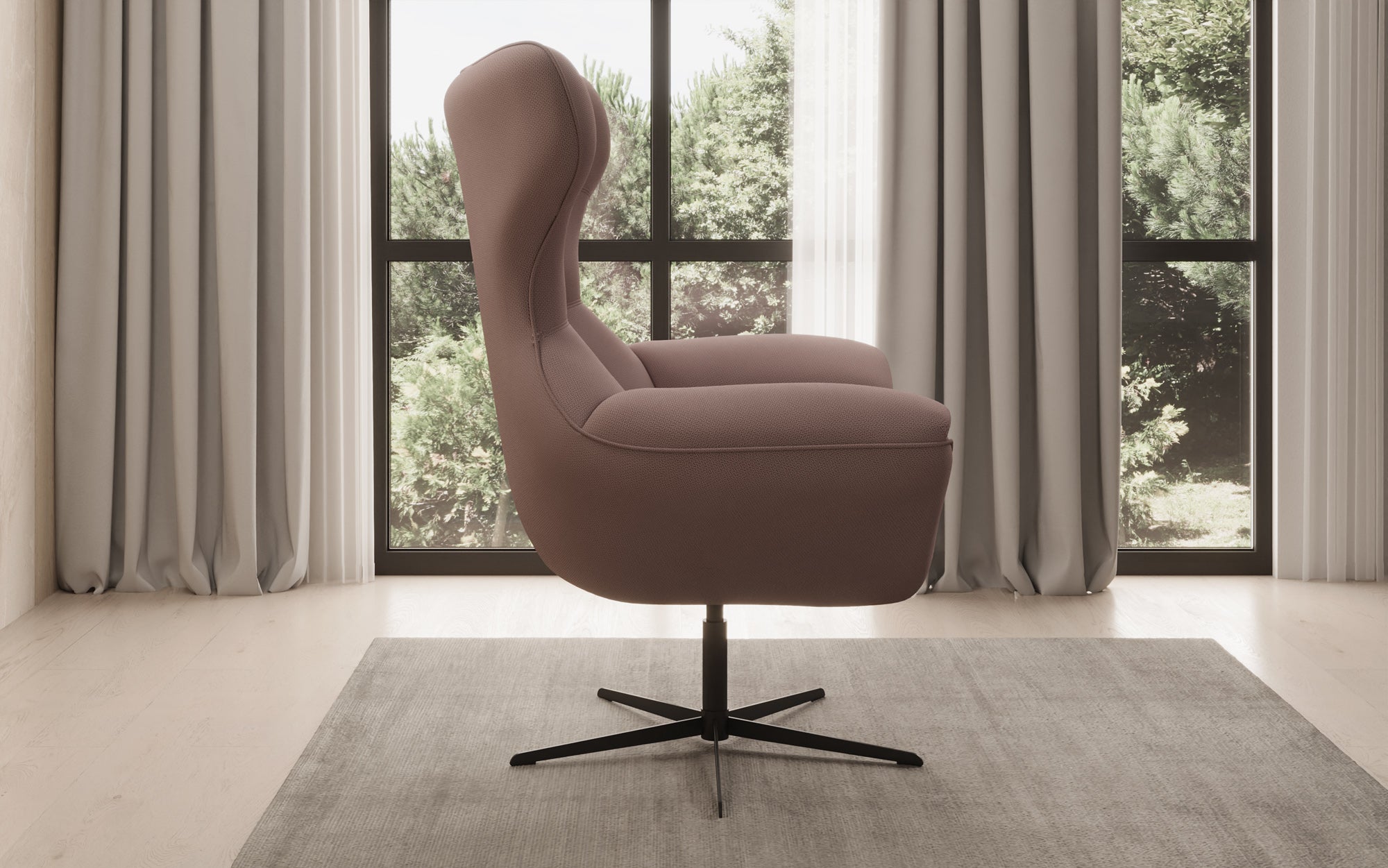 Designer sofa armchair Aurelio in fabric