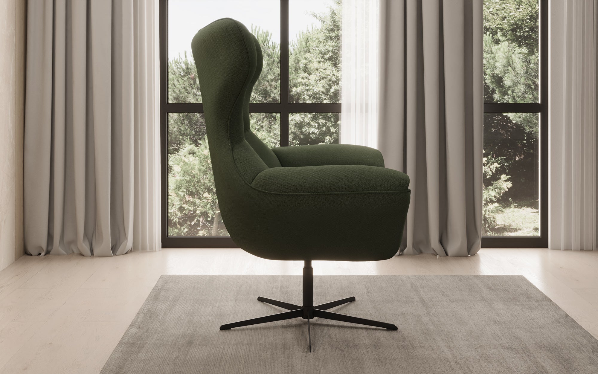 Designer sofa armchair Aurelio in fabric