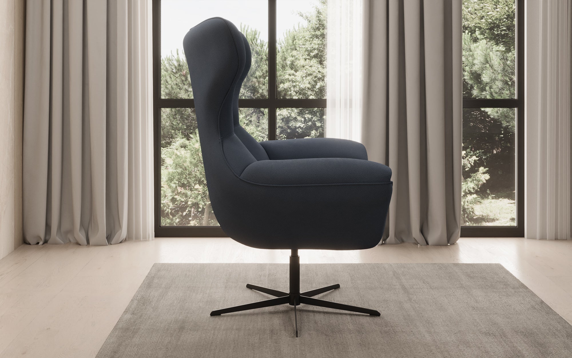 Designer sofa armchair Aurelio in fabric