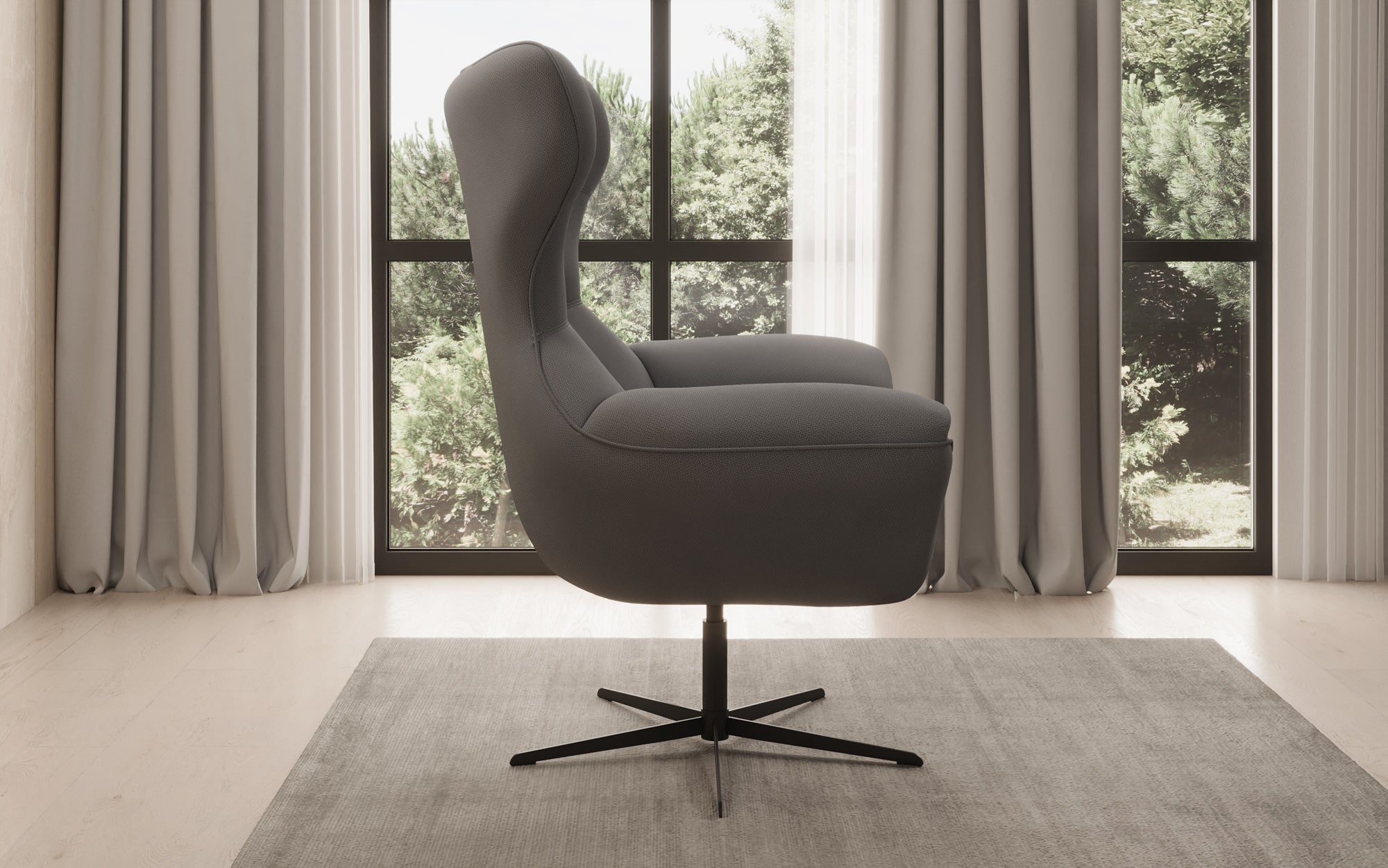 Designer sofa armchair Aurelio in fabric